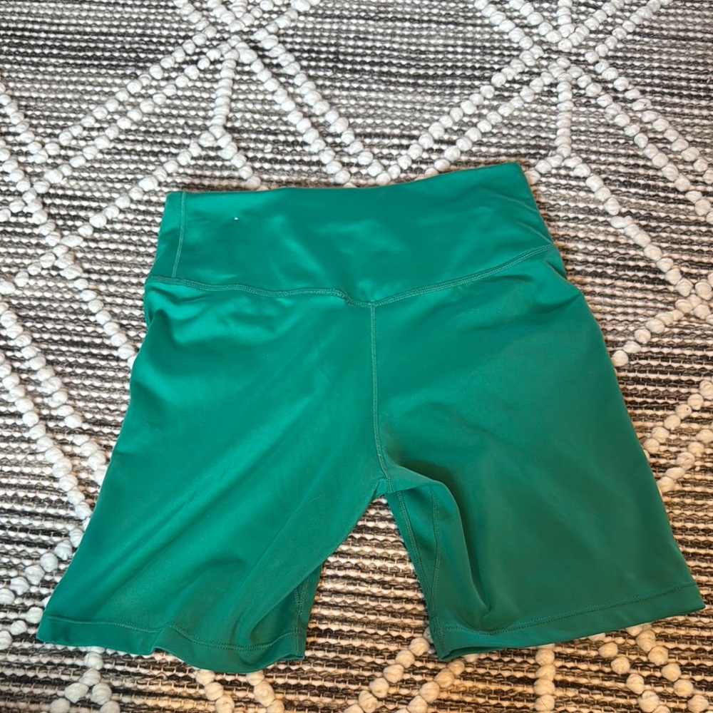 Nike Dri Fit Women's Teal Athletic Biker Shorts - woman’s size S - like new - Picture 4 of 6